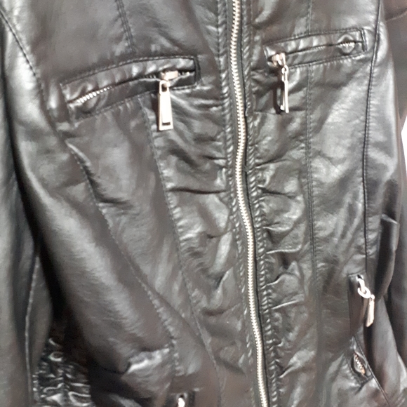 Black faux leather jacket - Picture 4 of 4
